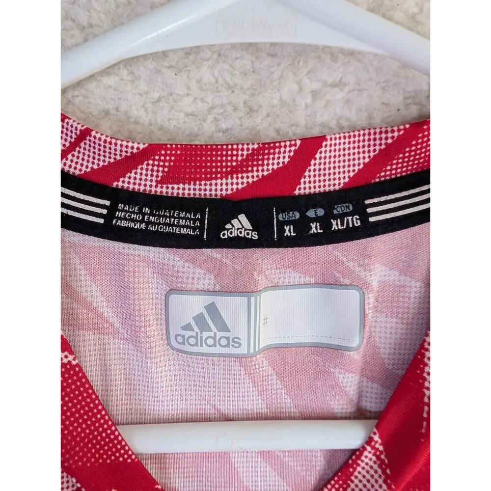 Wisconsin Badgers Adidas Shirt Mens XL Red Climalite Performance Training Soccer